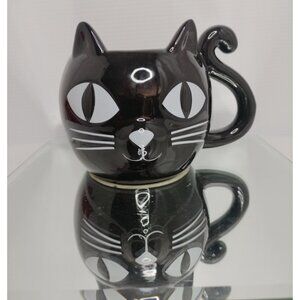 New Black Cat Coffee Mug 15oz Cup Halloween Vintage Felix Like Retro Style New